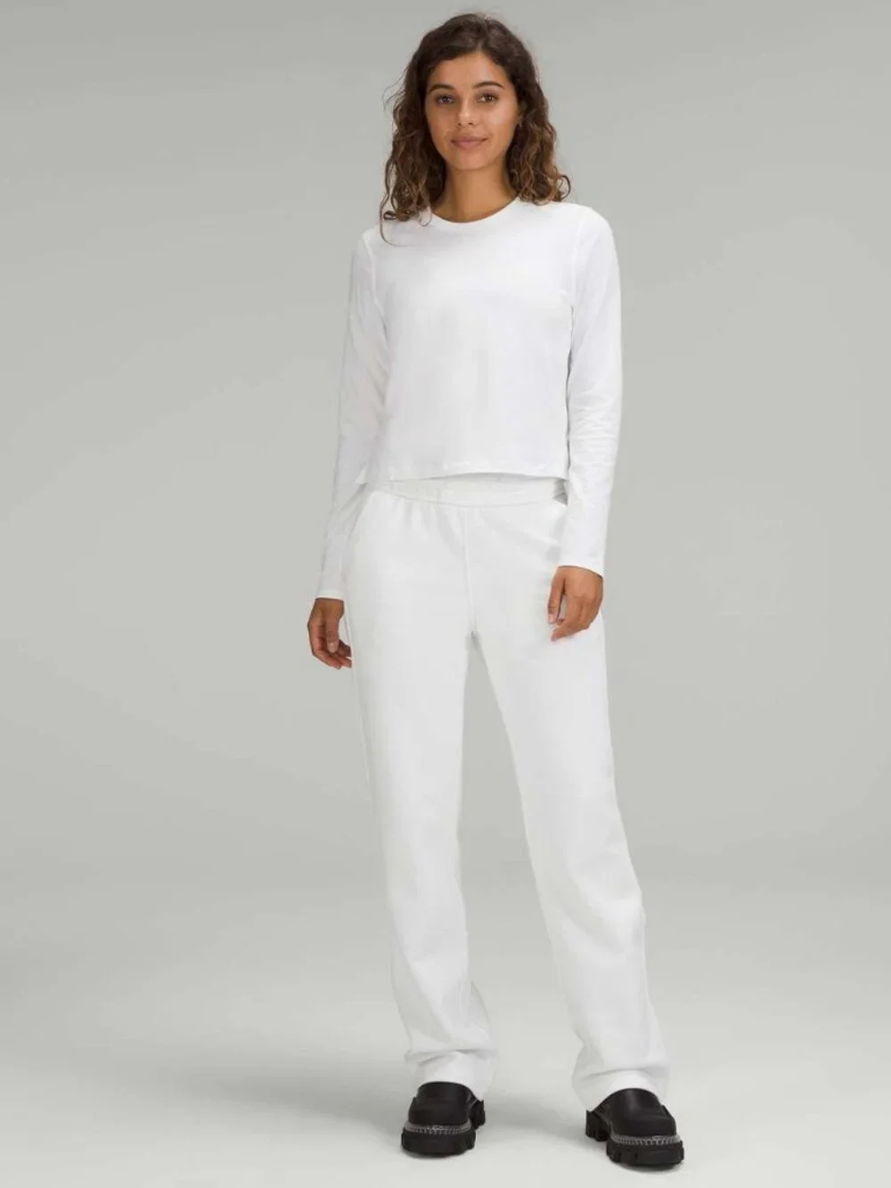 White Lululemon Classic-Fit Cotton-Blend Long Sleeve Shirt Size Small